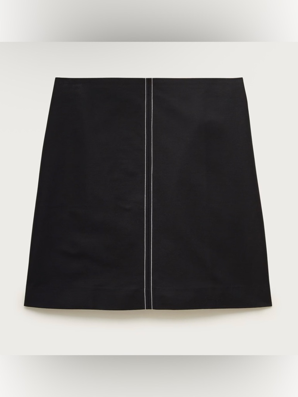 NWT J. Crew Fairfax Skirt Contrast-stitch Double Cotton Poplin Black